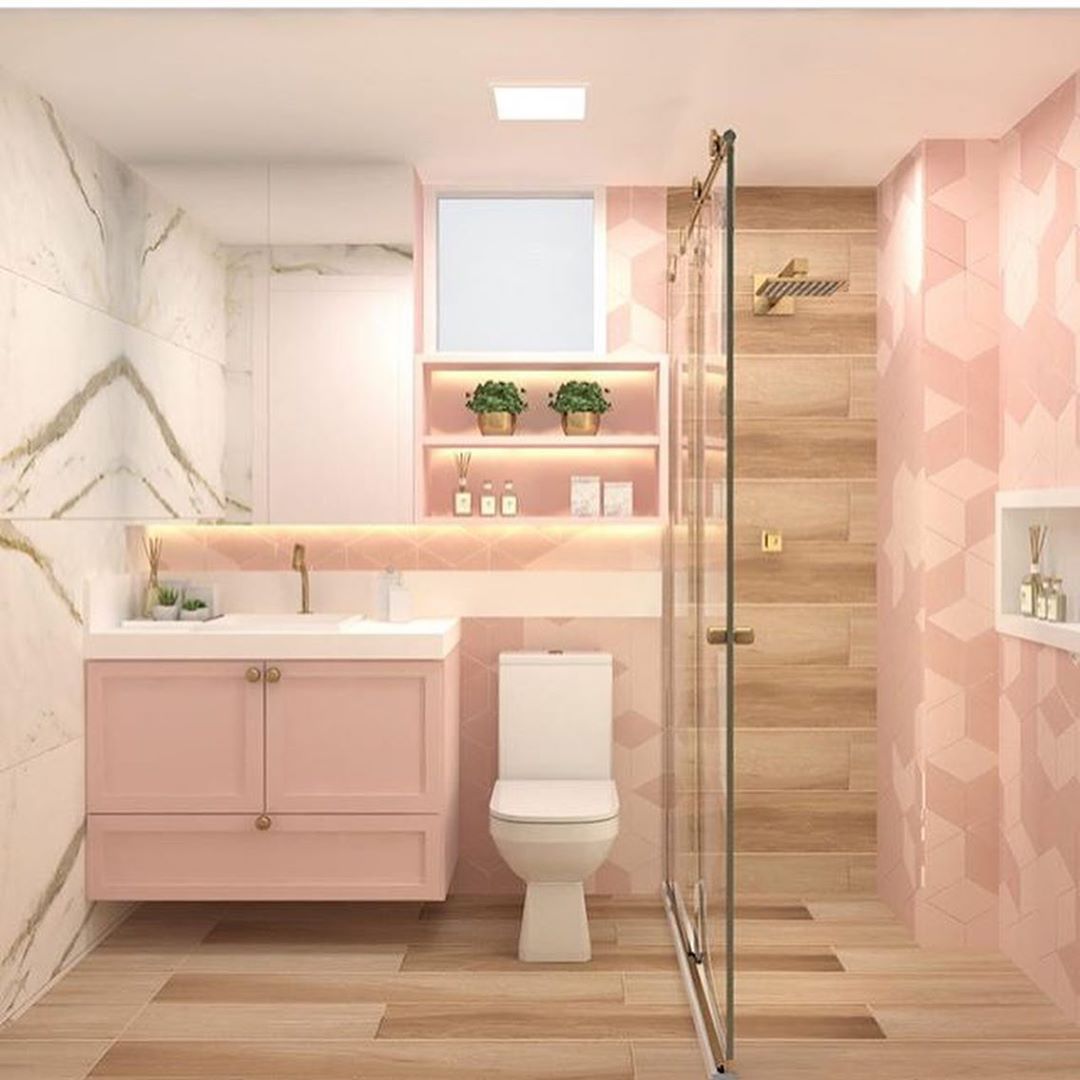 banheiro rosa claro vs banheiro rosa choque