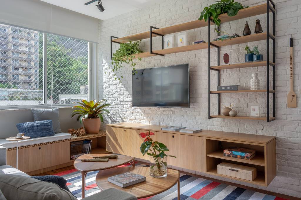 inspiração decoração escritório tijolinho branco