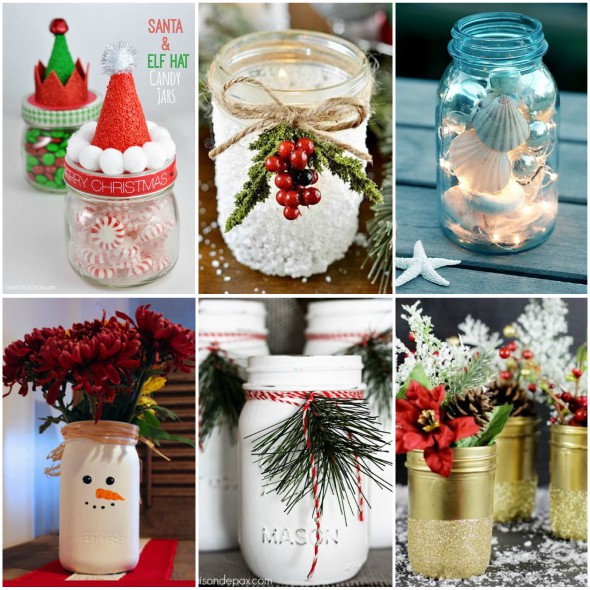 decoracao de natal com potes de vidro passo a passo