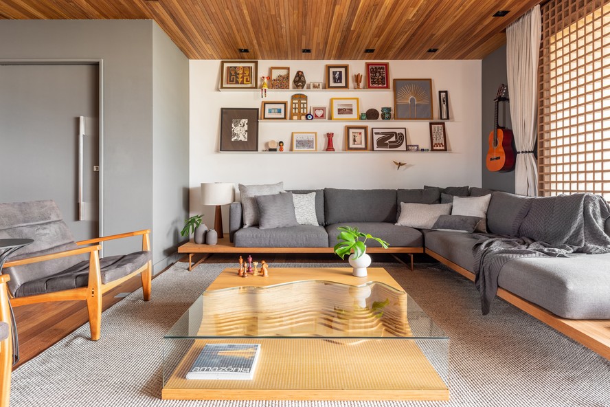 decoracao de sala com tons de cinza