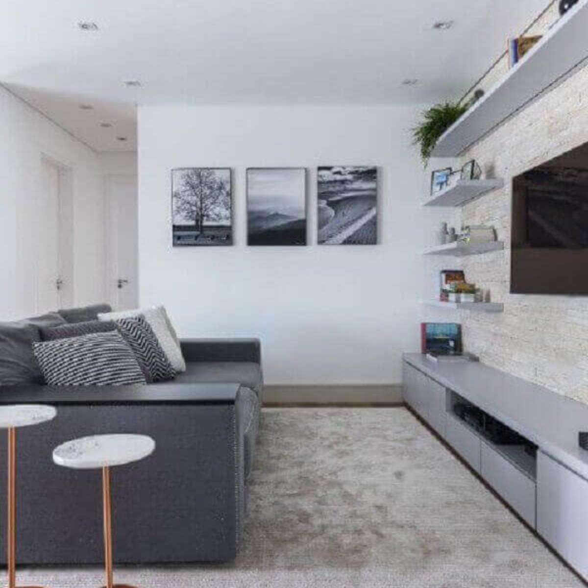quanto custa decorar sala com tons de cinza