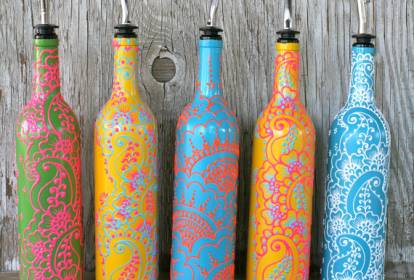 garrafa de vidro decorada com barbante vs juta qual escolher