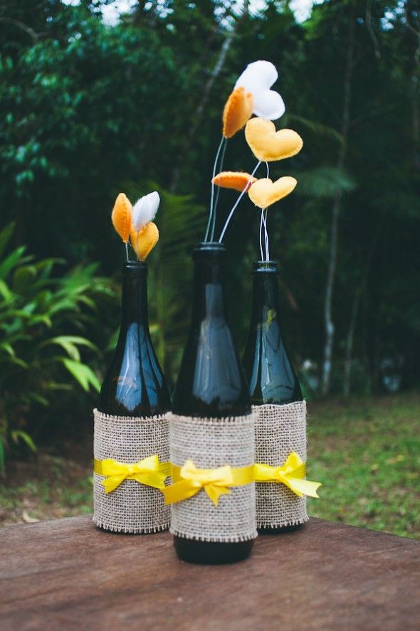 garrafa de vinho vs garrafa de cerveja para decorar