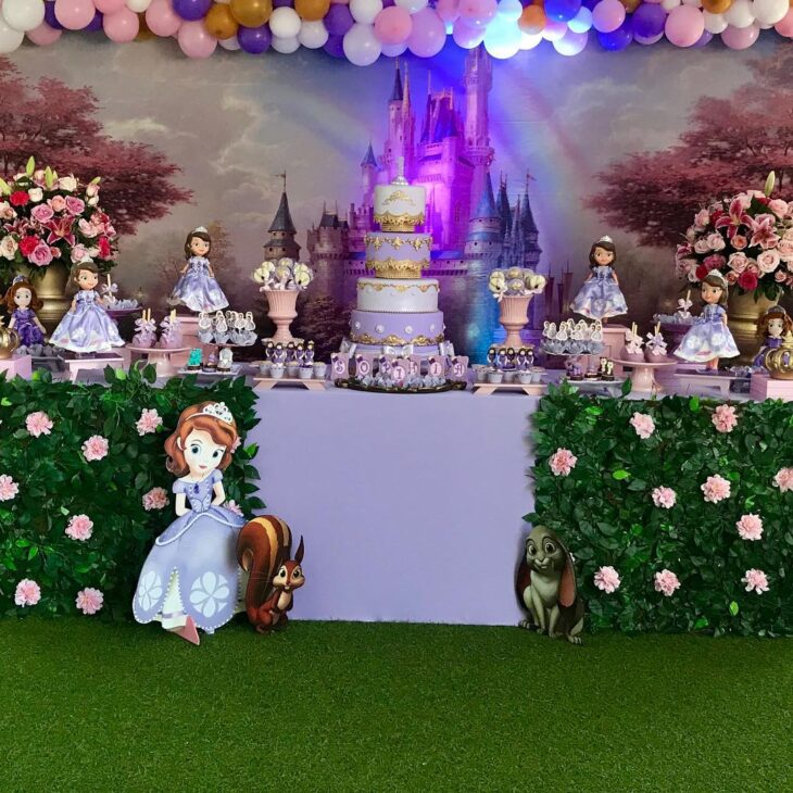 ideias criativas decoração princesa sofia festa