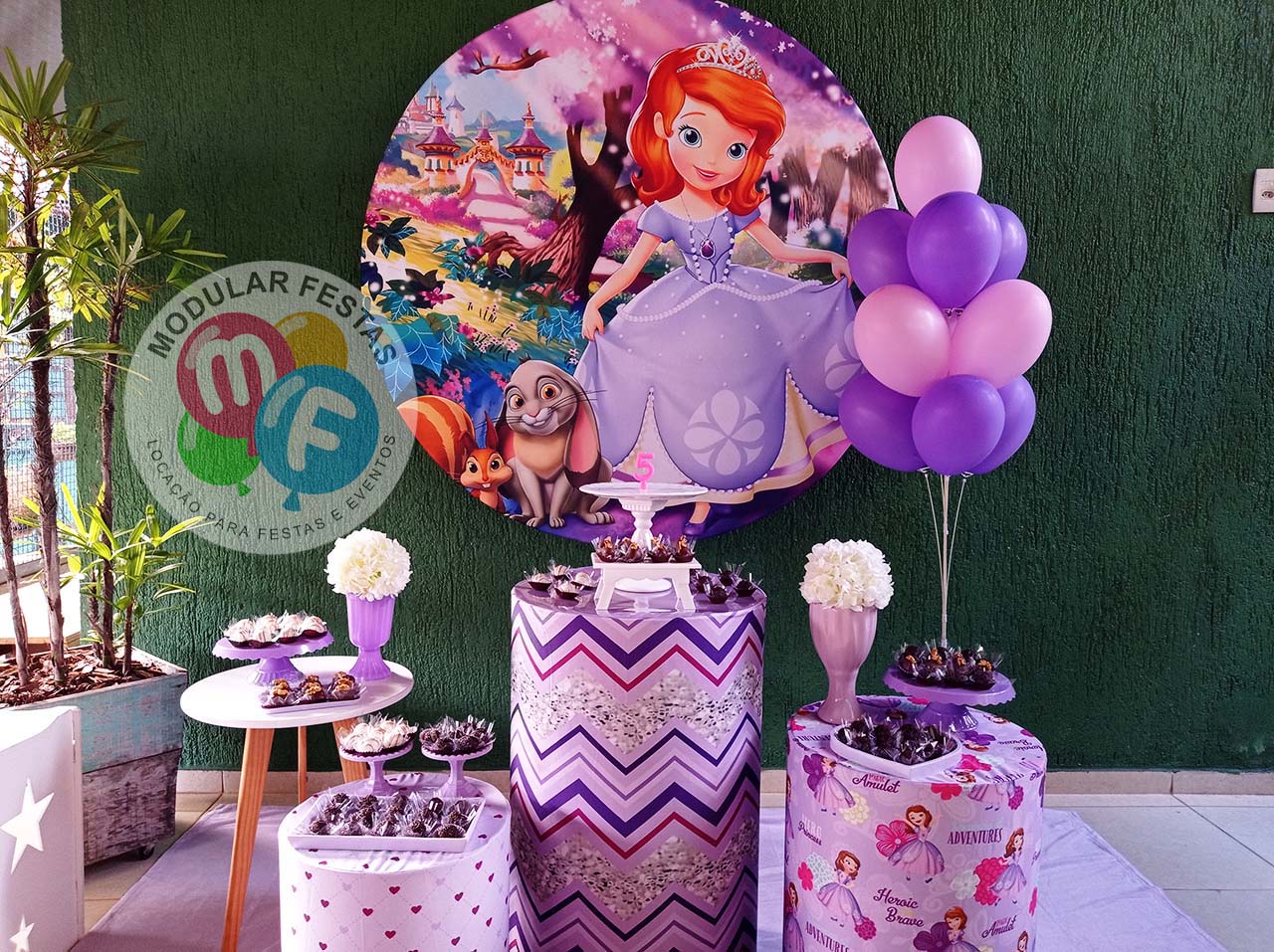 decoração princesa sofia simples versus luxuosa