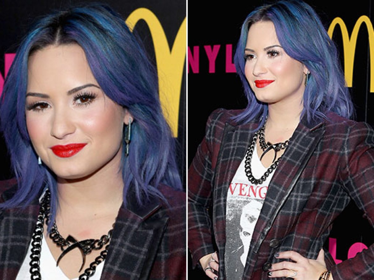 demi lovato cabelo roxo