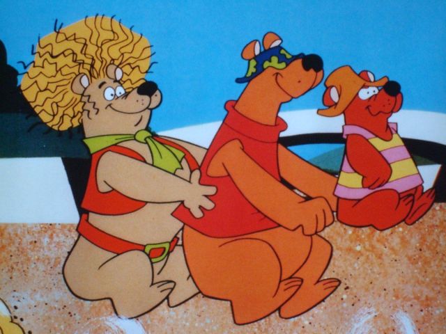 erros de animação urso do cabelo duro