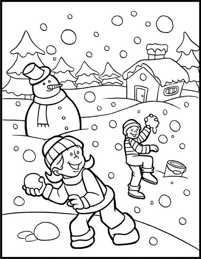 Atividades Criativas: Desenhos de Inverno para Crianças Imprimirem e Colorirem