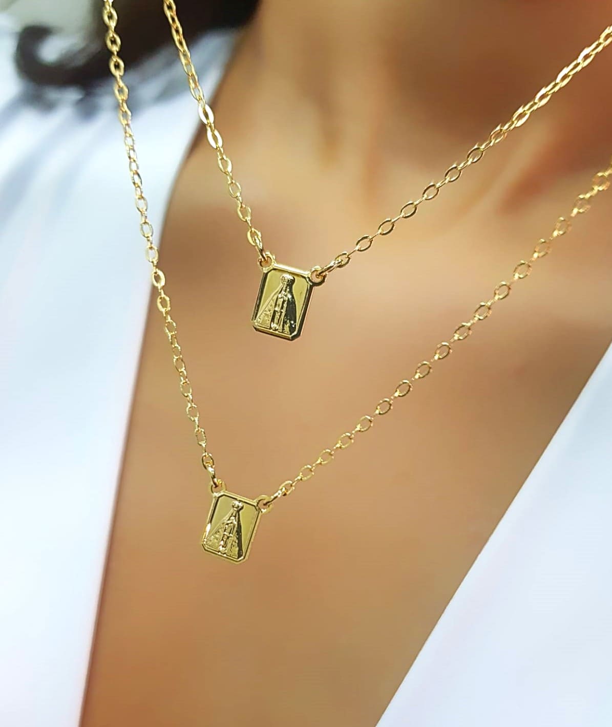 escapulário de ouro feminino