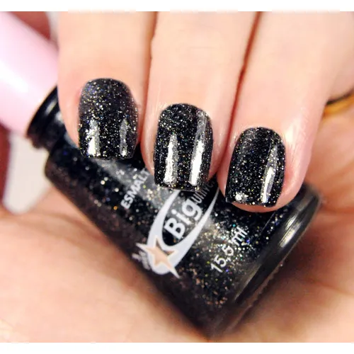esmalte preto com glitter