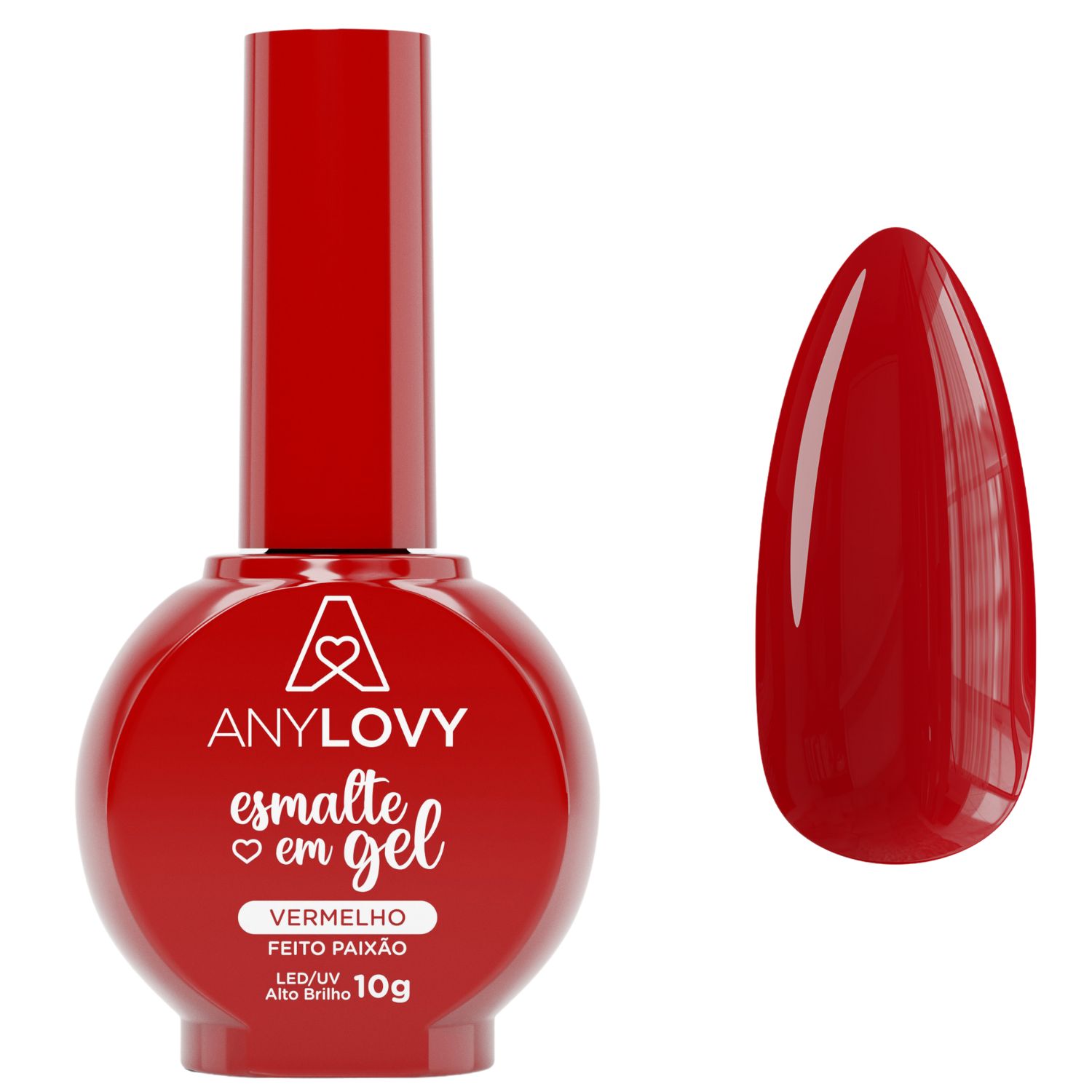 Esmalte vermelho fosco
