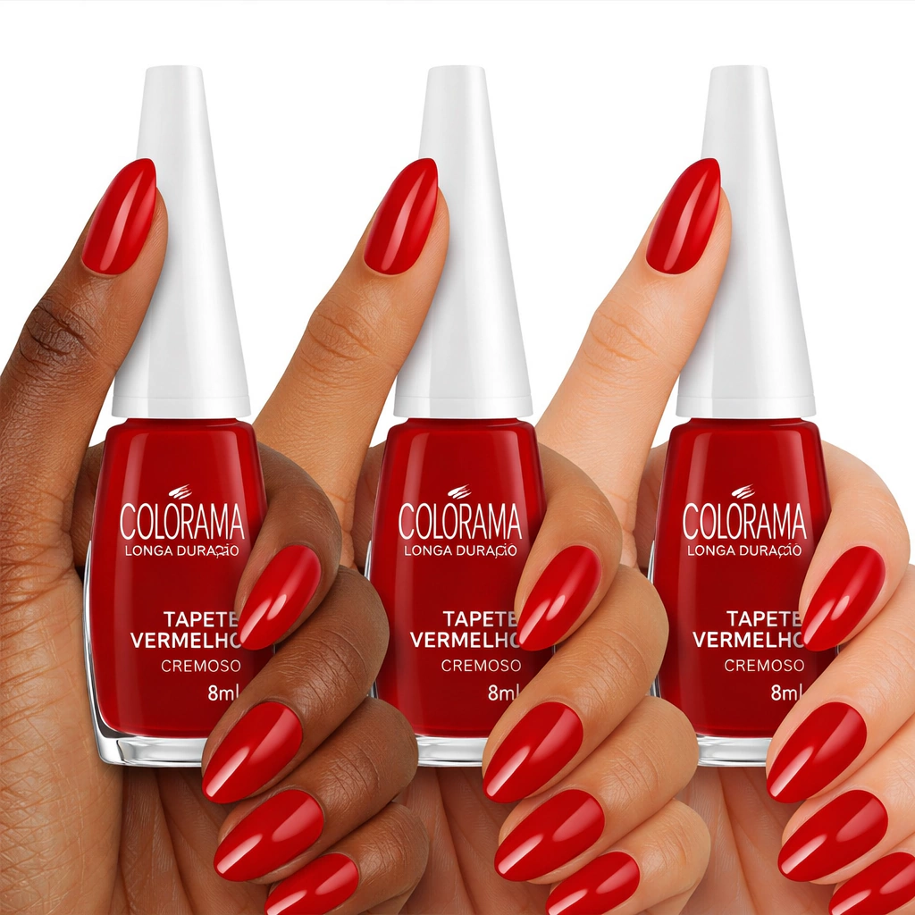 Esmalte vermelho cremoso