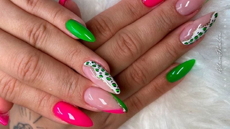 Tendências de unhas neon para 2024
