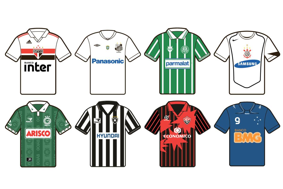 evolução das camisas de futebol
