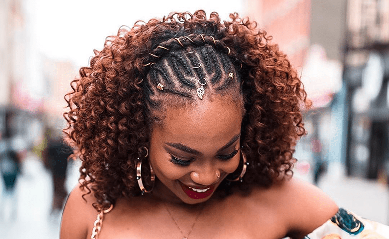 trança nagô cacheada