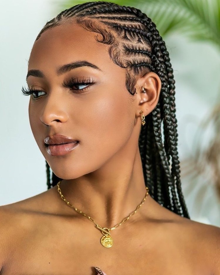 trança nagô com aplique