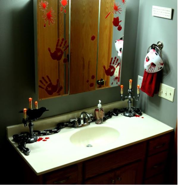 evitar erros decoração banheiro halloween assustadora