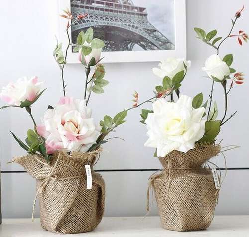 ideias de decoração com flores artificiais para sala de estar