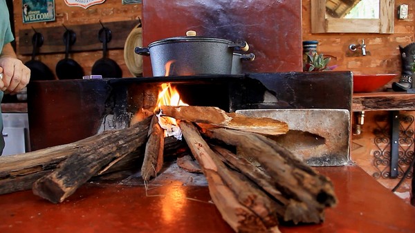 fogão a lenha para área gourmet