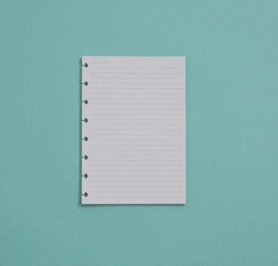 folha de caderno personalizada