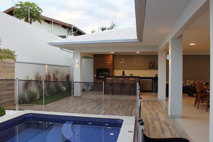 custo medio area de lazer com piscina