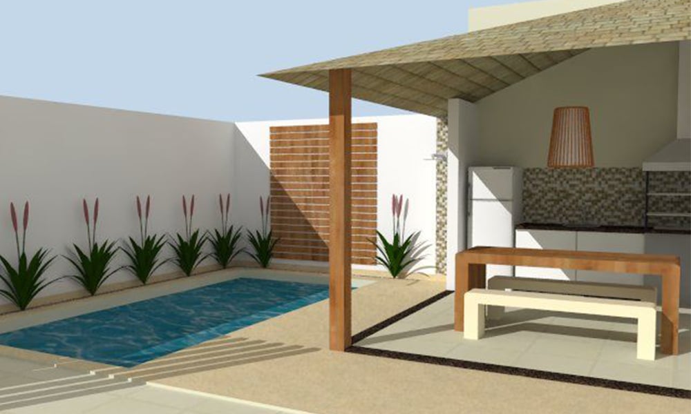 custo medio area de lazer com piscina