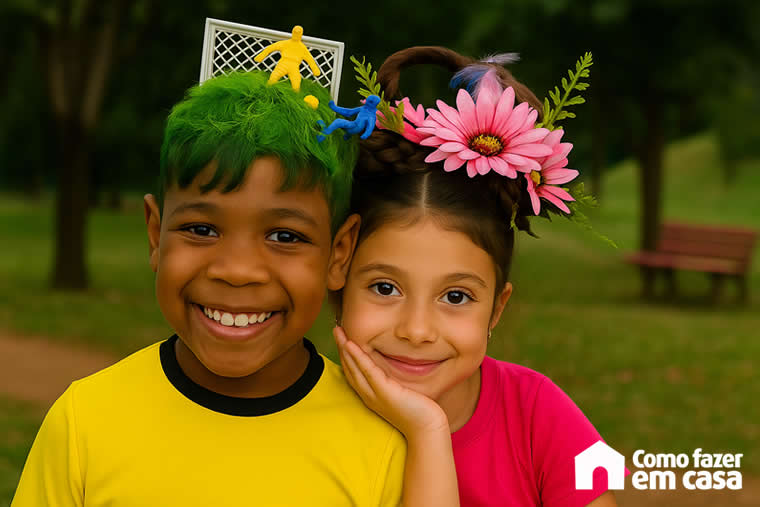 penteados criativos para dia do cabelo maluco
