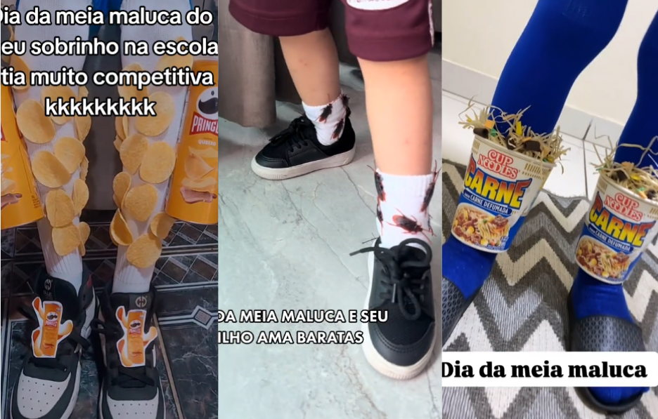 meia maluca com limpadores de cachimbo