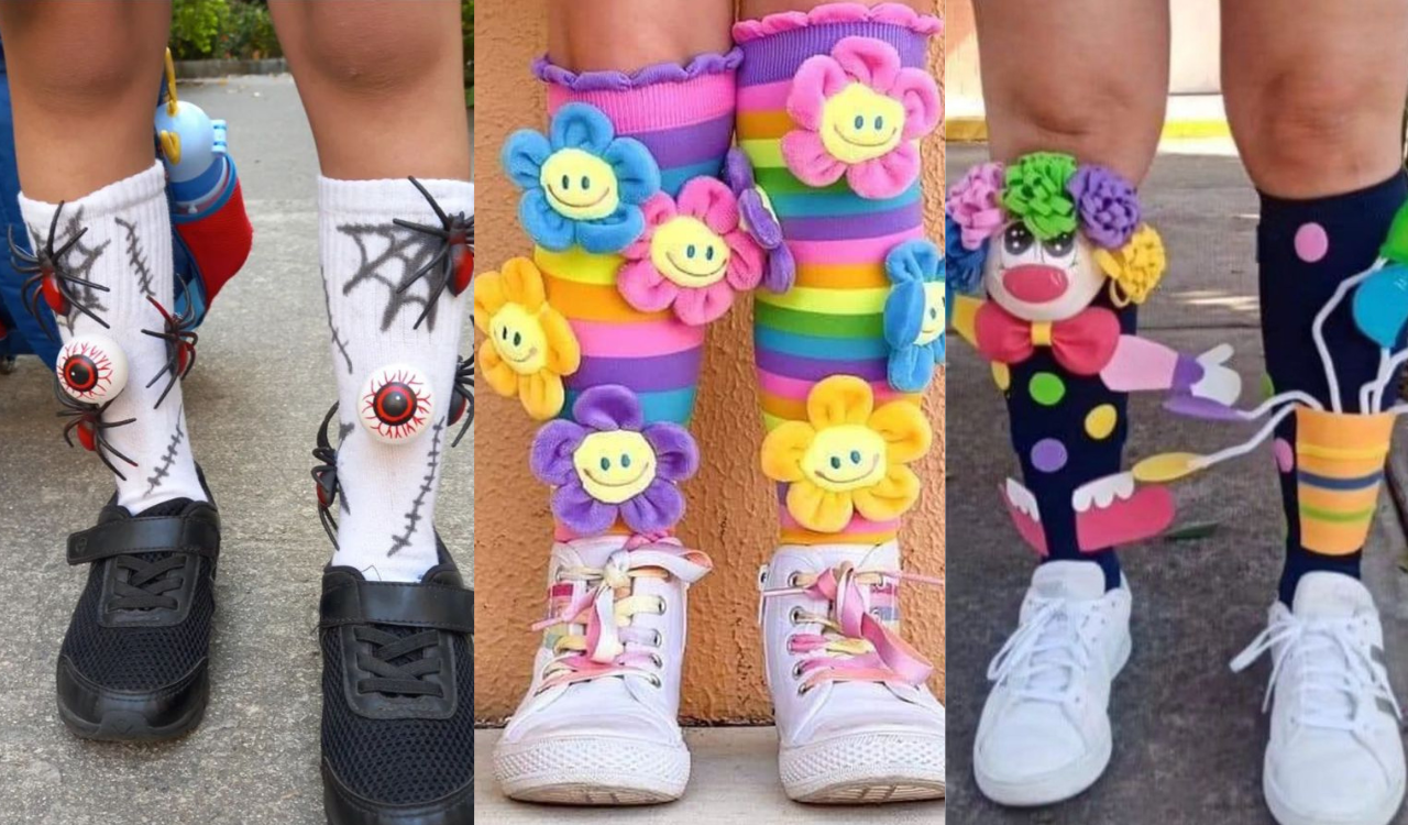 meia maluca com tema de animais