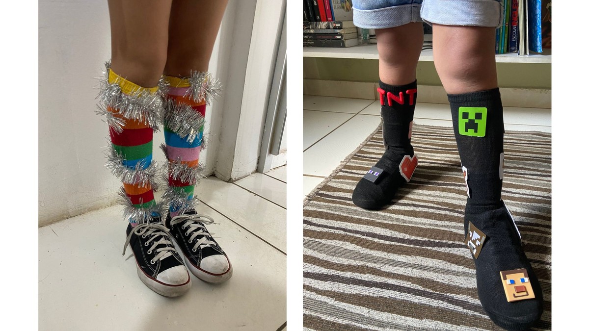 meia maluca com tema de comida