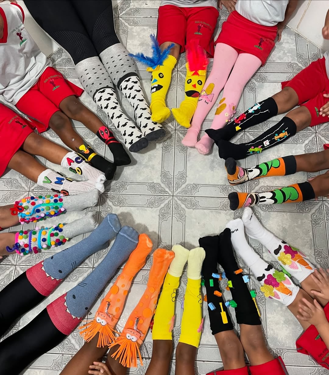 meia maluca com tema de natureza