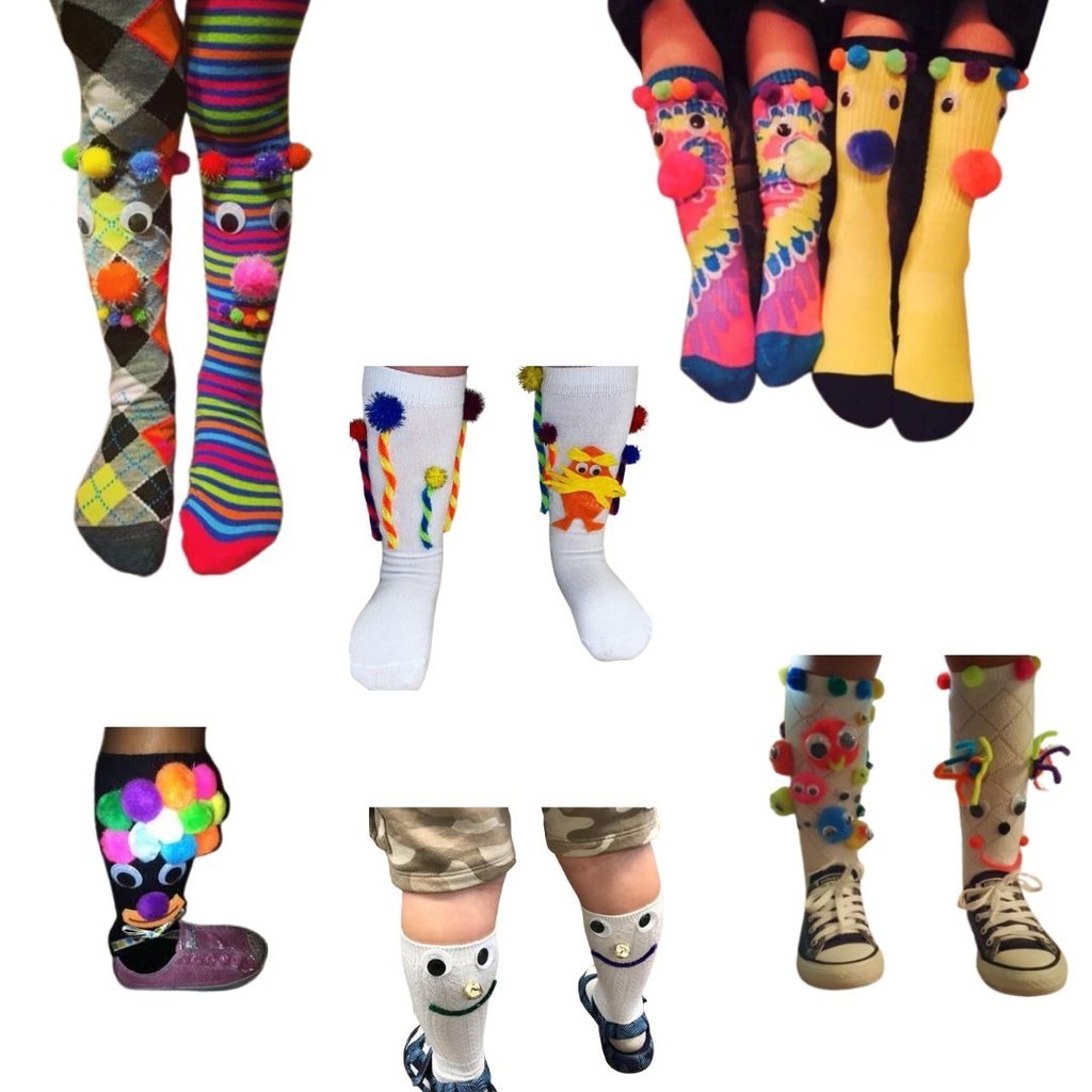 meia maluca com materiais removíveis