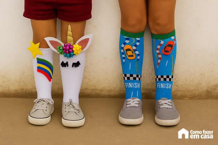 ideias de meia maluca para menino criativa