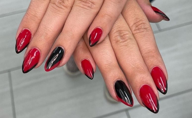 Como Fazer Unhas Degradê Preto e Vermelho em Casa