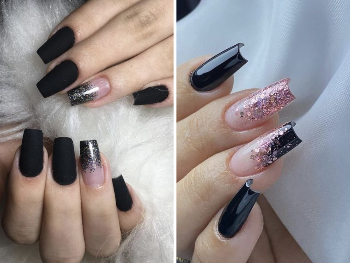 Inspirações de Nail Art Gótica e de Terror para Unhas Preto e Vermelho