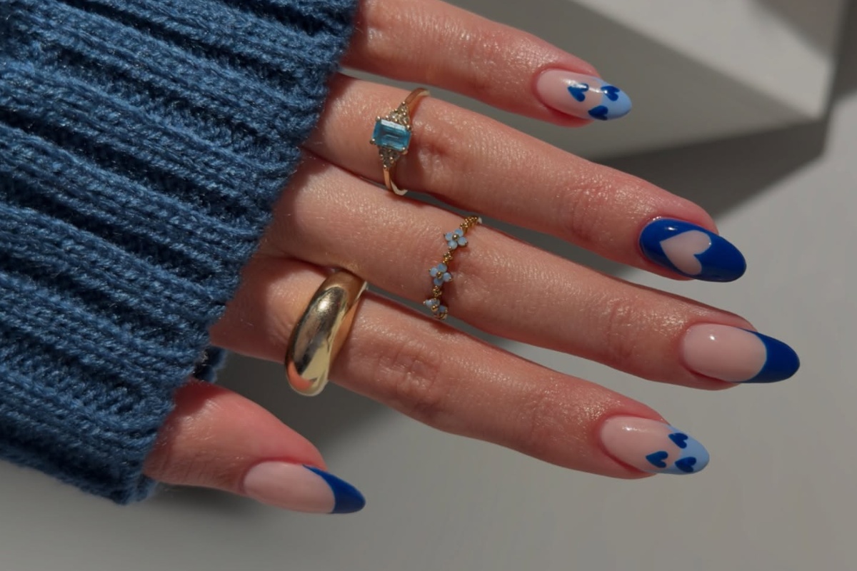 ideias de unhas azul