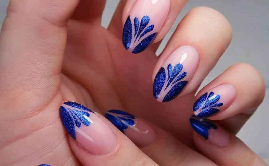 ideias de unhas azul