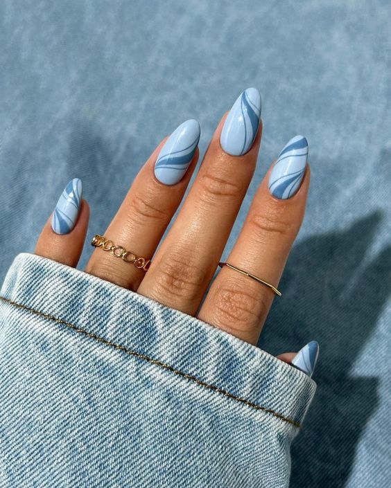 ideias de unhas azul
