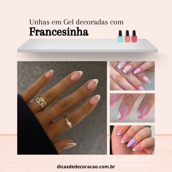 unhas francesinha colorida