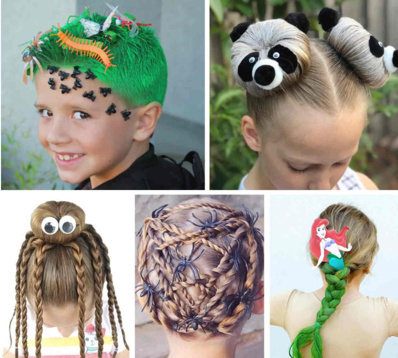 cabelo maluco com materiais recicláveis