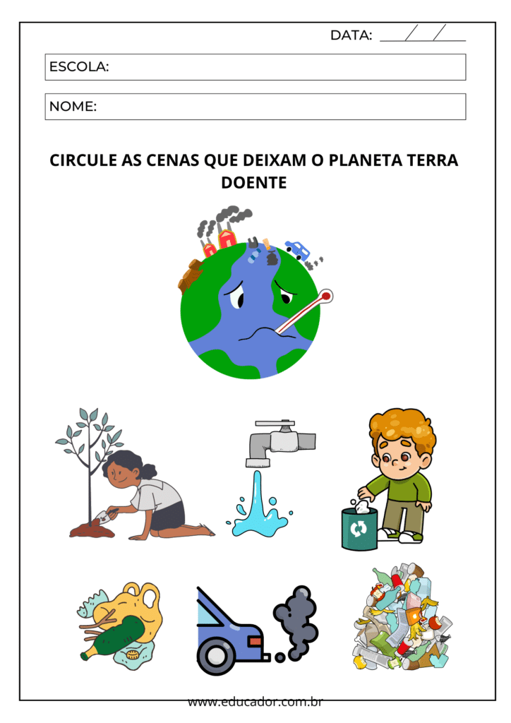 horta escolar vs. reciclagem na educação infantil