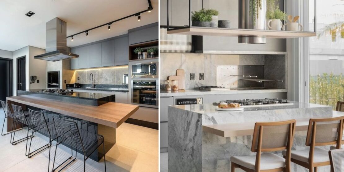 ilha de cozinha vs bancada tradicional