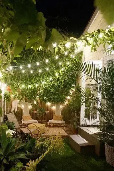ideias iluminação jardim inverno aconchegante