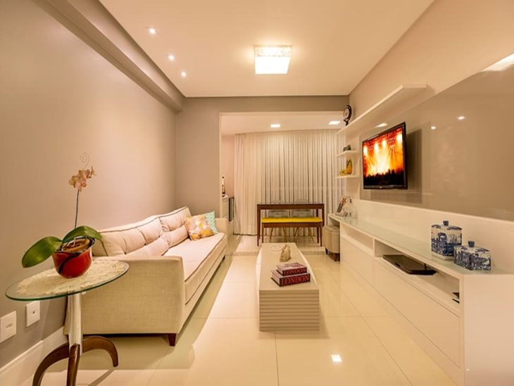 ideias de iluminação para sala de estar pequena