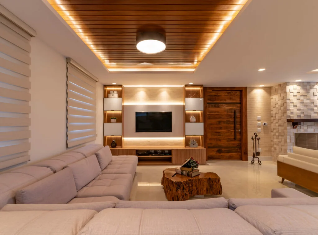 lustre moderno vs plafon led para sala