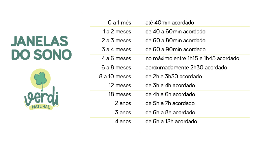 janela de sono bebê 1 ano