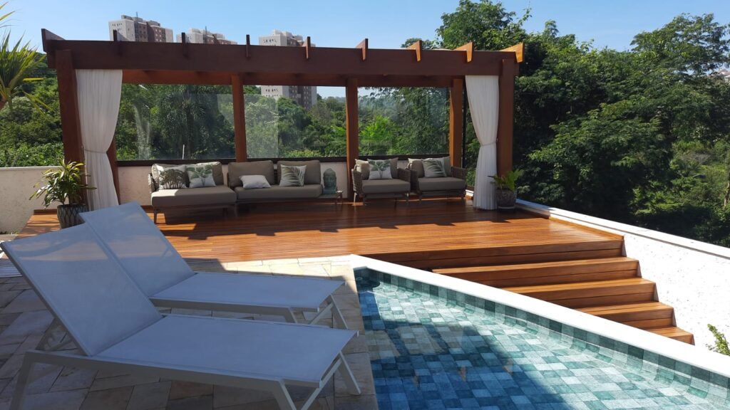 ideias de pergolado com piscina para inspirar