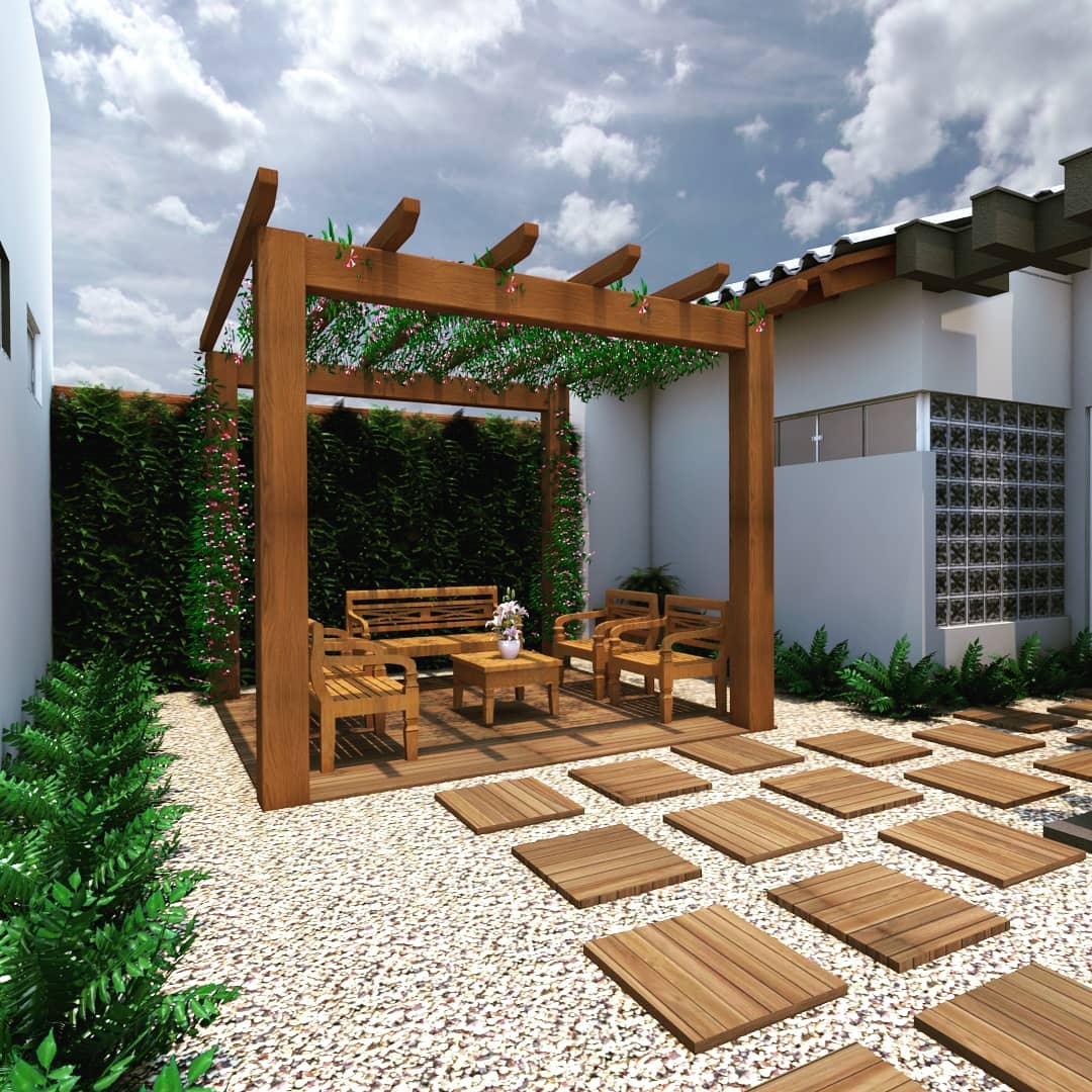 pergolado de madeira vs metal para piscina