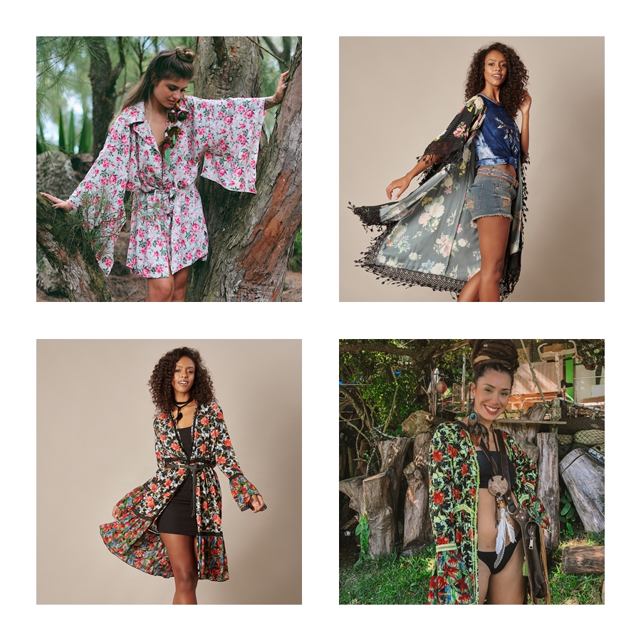 kimono feminino longo de viscose para o verão