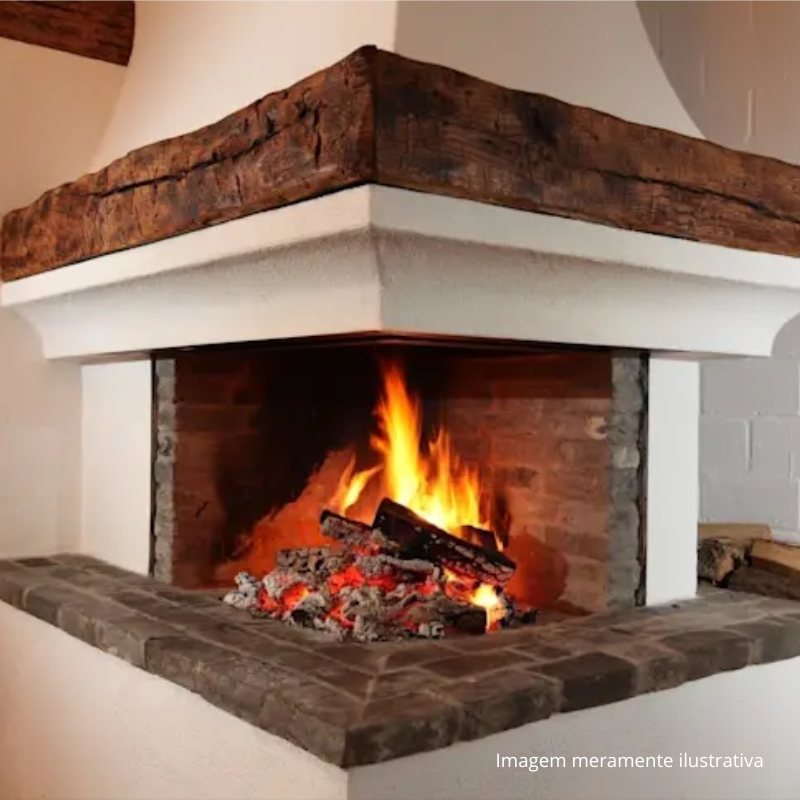 lareira de canto a lenha